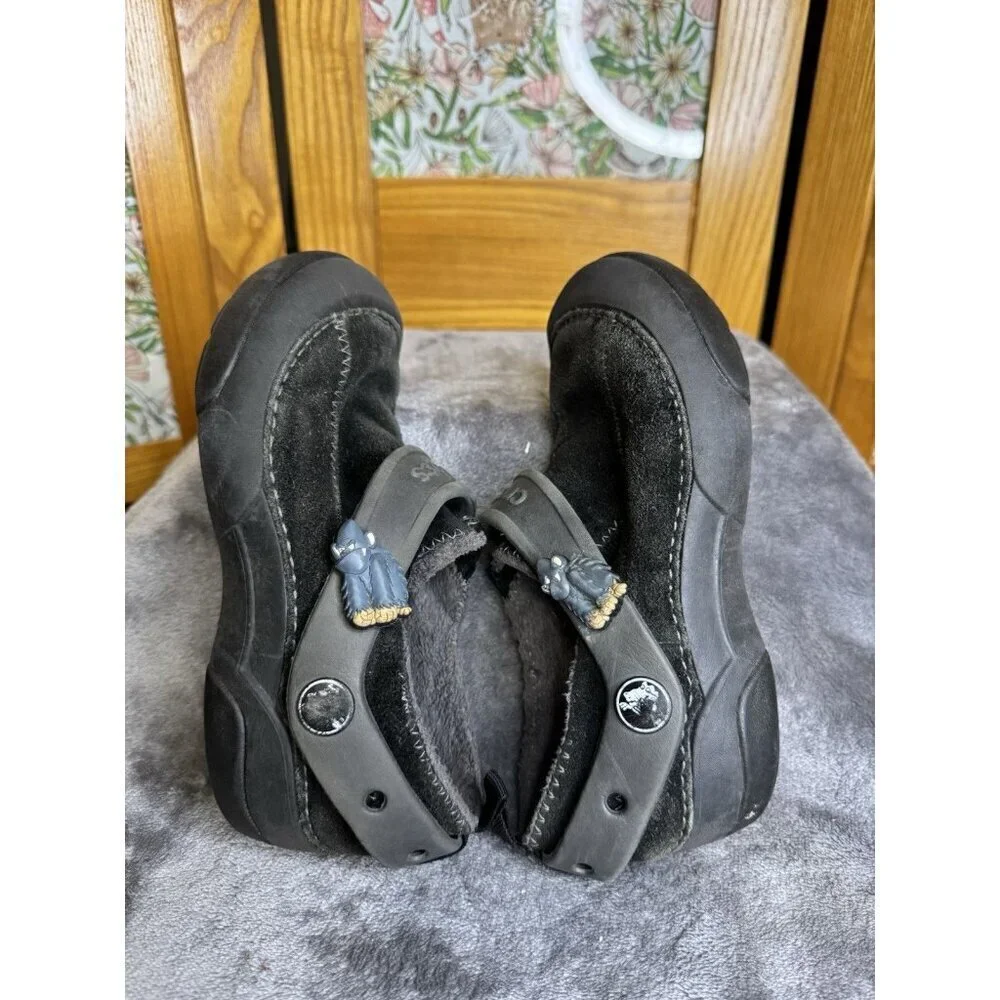 CROCS Dawson Black Suede Faux Fur Kids Unisex Shoes Child Sz C12/13 2 Pairs